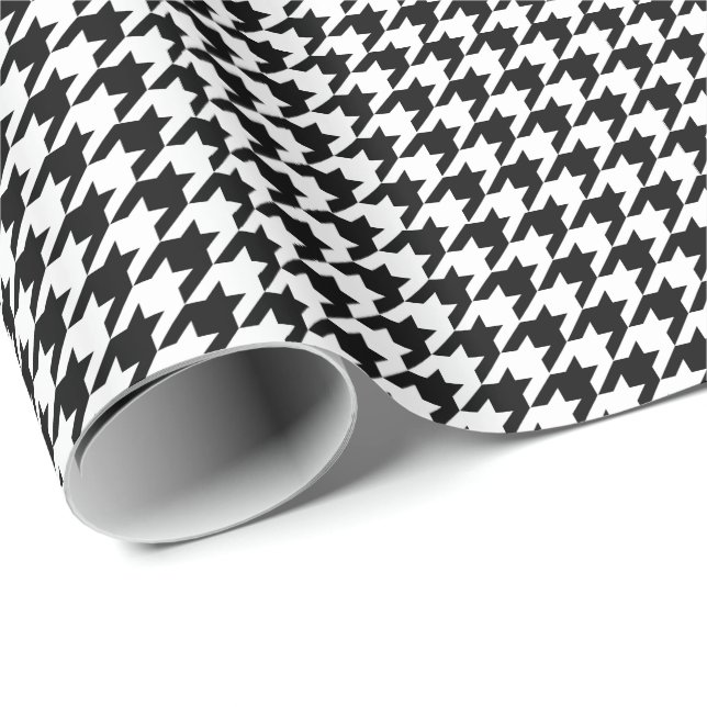 Black and White Houndstooth Pattern Wrapping Paper (Roll Corner)
