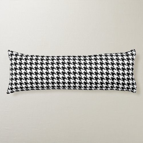 Black and White Houndstooth Patterned Body Pillow
