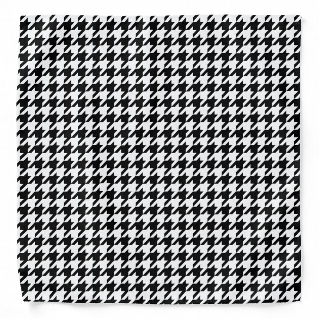 Black and white houndstooth sports bandana (Front)