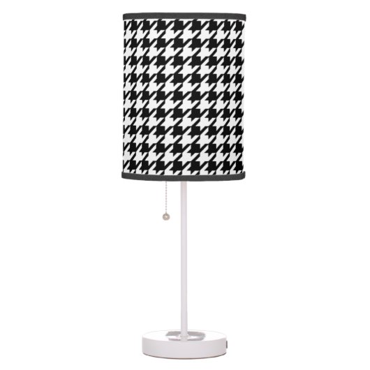 Black and white houndstooth table lamp (Right)