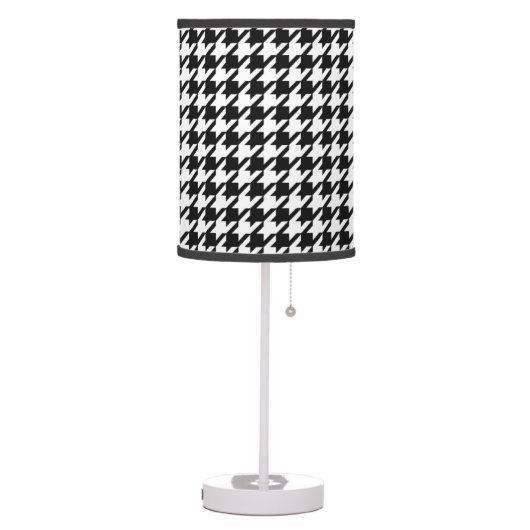 Black and white houndstooth table lamp (Left)