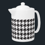 Black and White Houndstooth Teapot<br><div class="desc">Black and White Houndstooth</div>