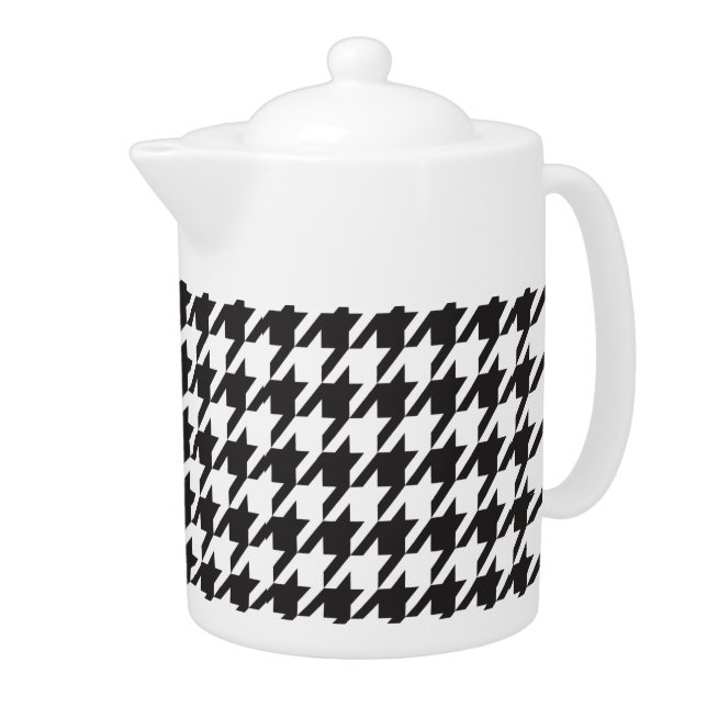 Black and White Houndstooth Teapot (Right)