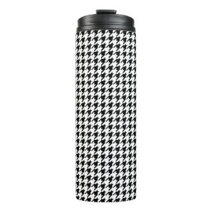 Black and White Houndstooth Thermal Tumbler