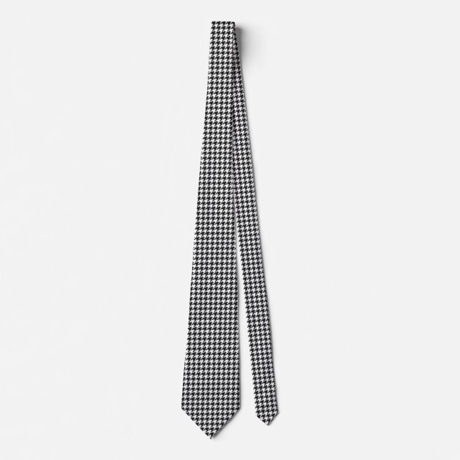 Black and White Houndstooth Tie (Front)