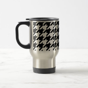 Black and White Houndstooth Travel Mug