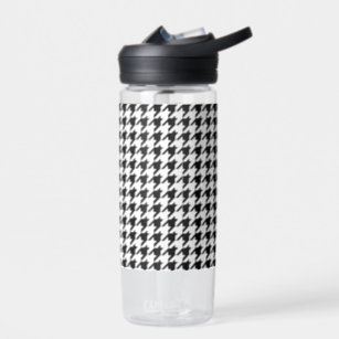 Black and White Houndstooth Water Bottle