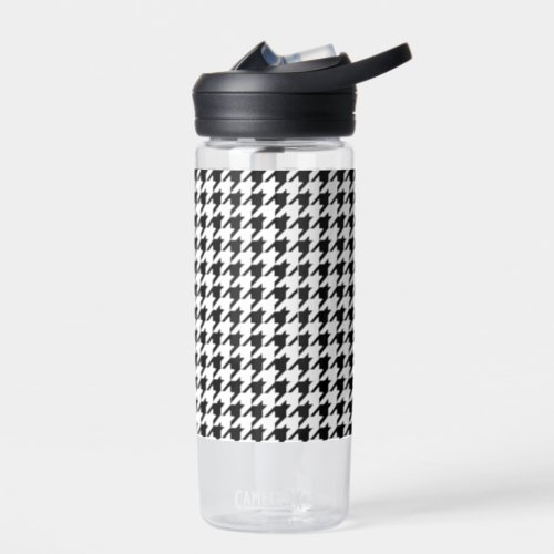 Black and White Houndstooth Water Bottle