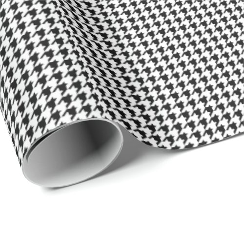 Black and White Houndstooth Wrapping Paper