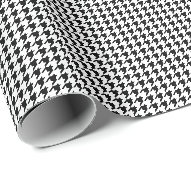 Black and White Houndstooth Wrapping Paper (Roll Corner)