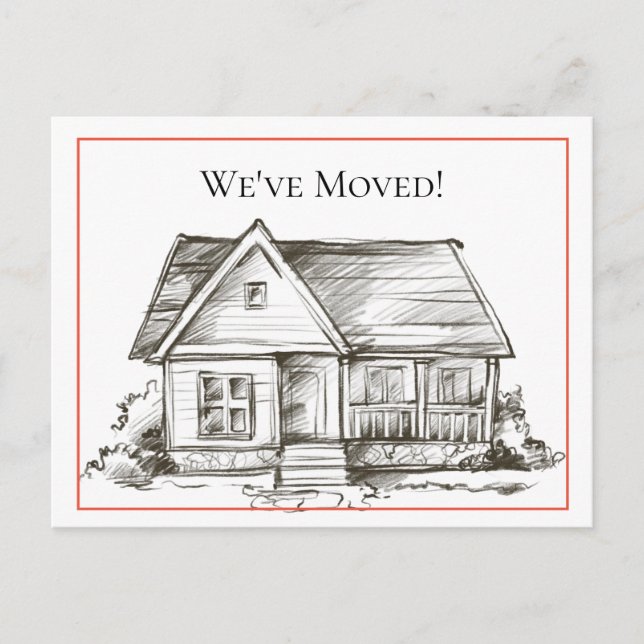 Black and White House Address Change Announcement (Front)