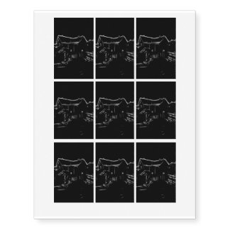 black and white  house drawing temporary tattoos