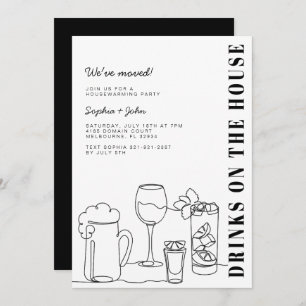 Black and White Housewarming Party Invitation