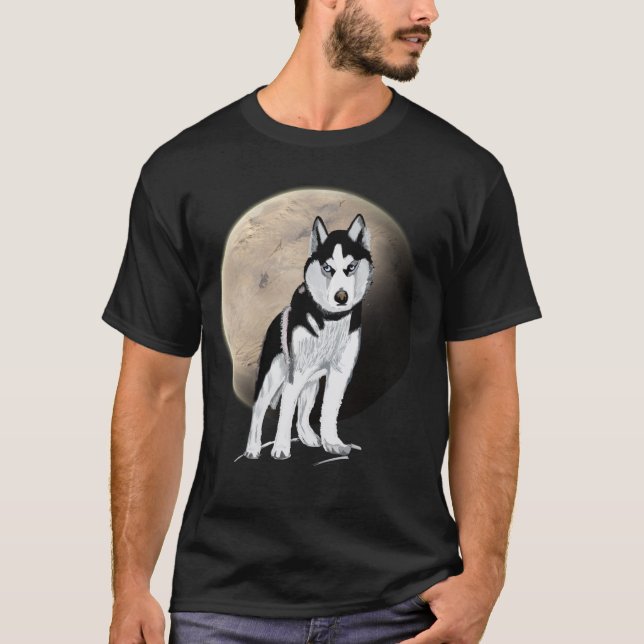 Black and White Husky T-Shirt (Front)