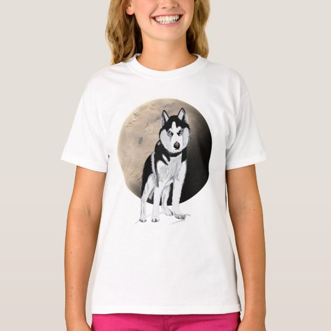 Black and White Husky T-Shirt (Front)