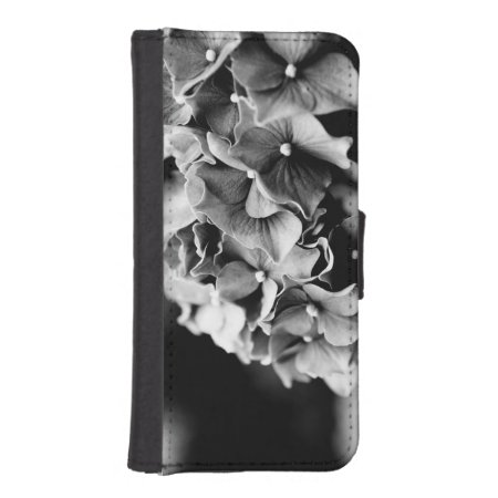 Black And White Hydrangea, Hortensia Flower Iphone Se/5/5s Wallet Case