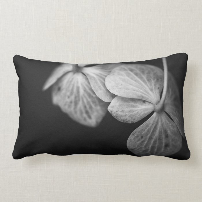 Black and White Hydrangea Pillow