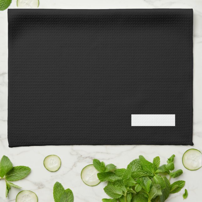 Black and white Hyphen Kitchen Towel (Folded)