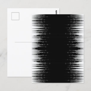 Black And White Hypnotic Circled Line Streaks Art Postcard