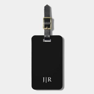 Black and White I Modern Monogram Luggage Tag