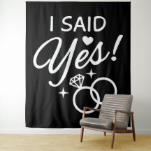 Black and White I Said Yes Engagement Party