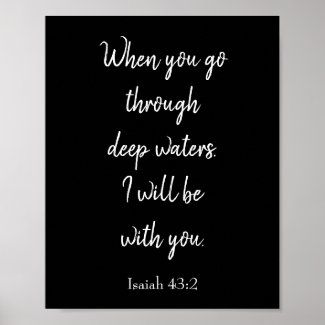 Black and White  I will be with you Bible Quote