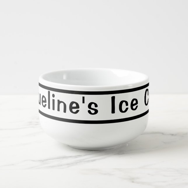 Black-and-White Ice Cream Bowl (Front)