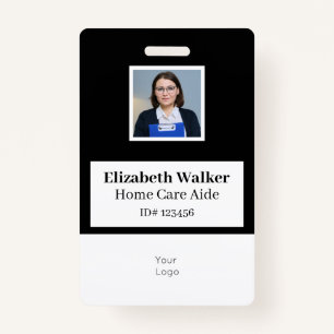Black and White ID Photo Badge Double Sided