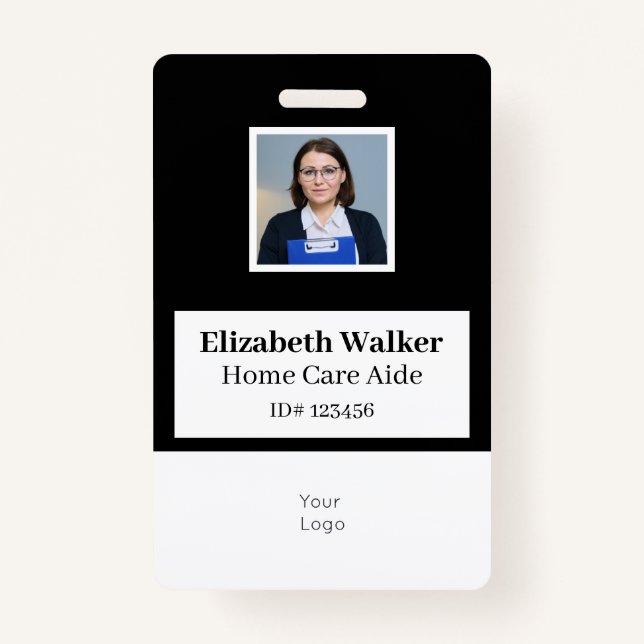 Black and White ID Photo Badge Double Sided (Front)