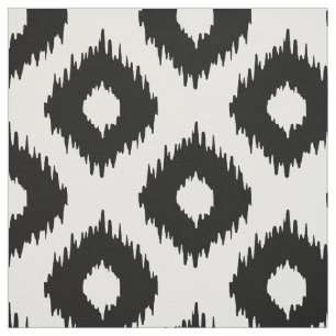 Black and White Ikat Pattern Fabric