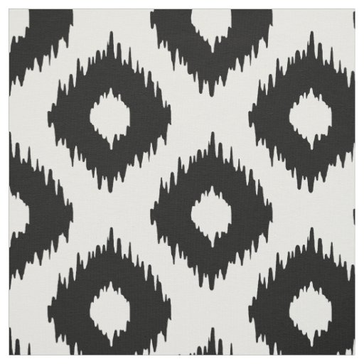 Black and White Ikat Pattern Fabric
