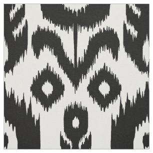 Black and White Ikat Pattern Fabric