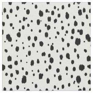 Black and White Ikat Scattered Dots Fabric