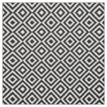 Black And White Ikat Squares Mosaic Art Pattern Fabric