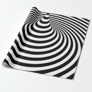 Black and white illusion wrapping paper