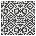 Black and White Illusive Op Art Geometric Pattern Fabric
