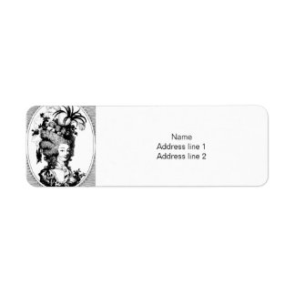 Black and White Illustration of Marie Antoinette Label