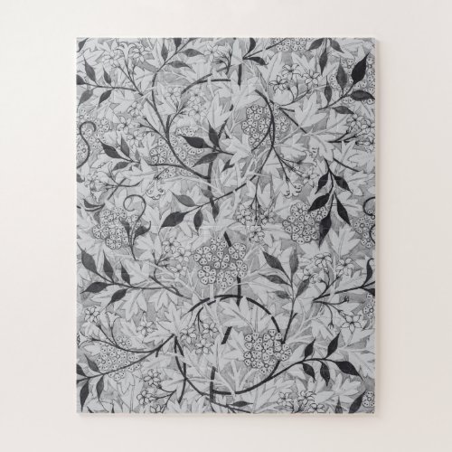 Black and White Impossible Floral Vines  Jigsaw Puzzle