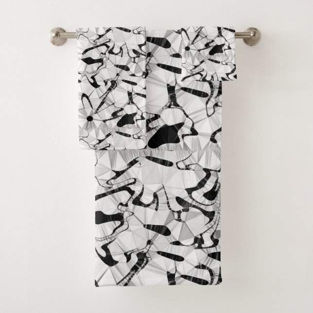 Black and White in Motion Bath Towel Set (Insitu)