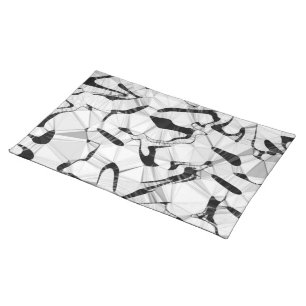 Black and White in Motion Cloth Placemat