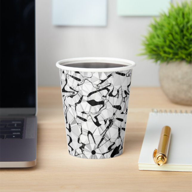Black and White in Motion Paper Cups (Insitu)