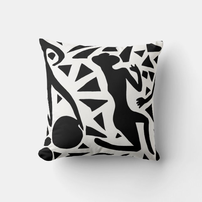 Black and White in pose. Throw Pillow (Front)