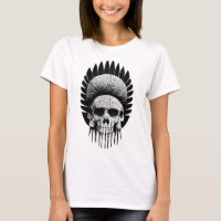Black And White Indian Skull T-Shirt