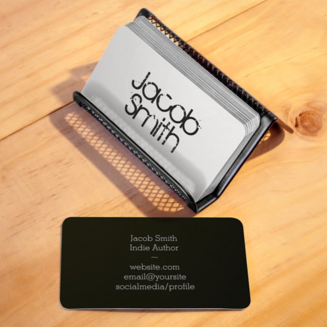 Black and White Indie Author Business Card (Creator Uploaded)