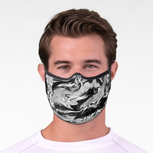 Black and white ink premium face mask