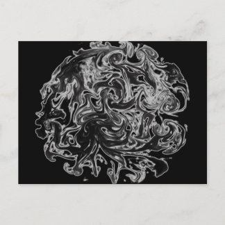 Black and White Ink Swirl Postcard