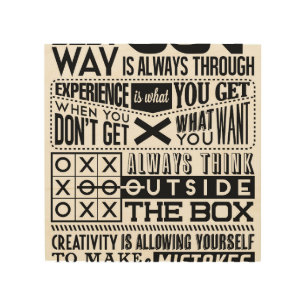 Black and White Inspiration Quotes Wood Wall Art