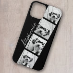 Black and White Instagram Photo Collage iPhone 12 Case<br><div class="desc">Use square photos WITHOUT frames on this one! Add your favorite pictures to this film strip for a fun memory keeper. An artistic way to display your best photo sharing pics.</div>