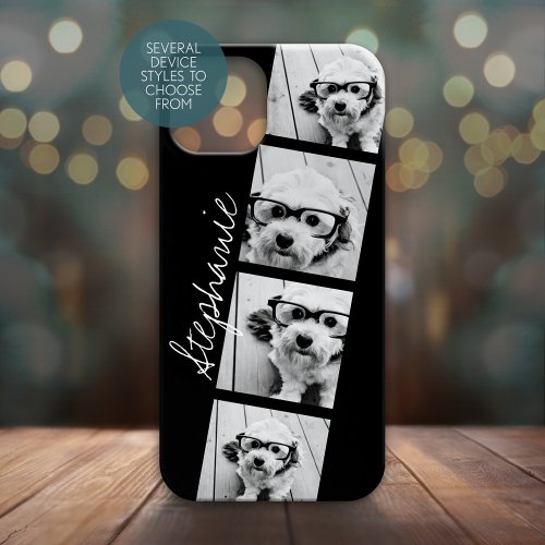 Black and White Instagram Photo Collage iPhone 15 Case