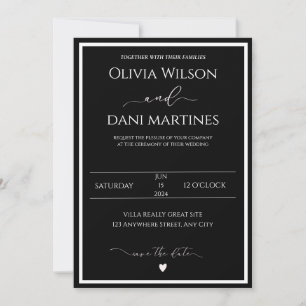 Black and White Invitation